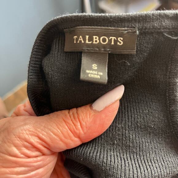 Talbots Knit Fit And Flare Midi Dress Drop Waist Rib Skirt S Preppy Minimalist - Picture 3 of 3